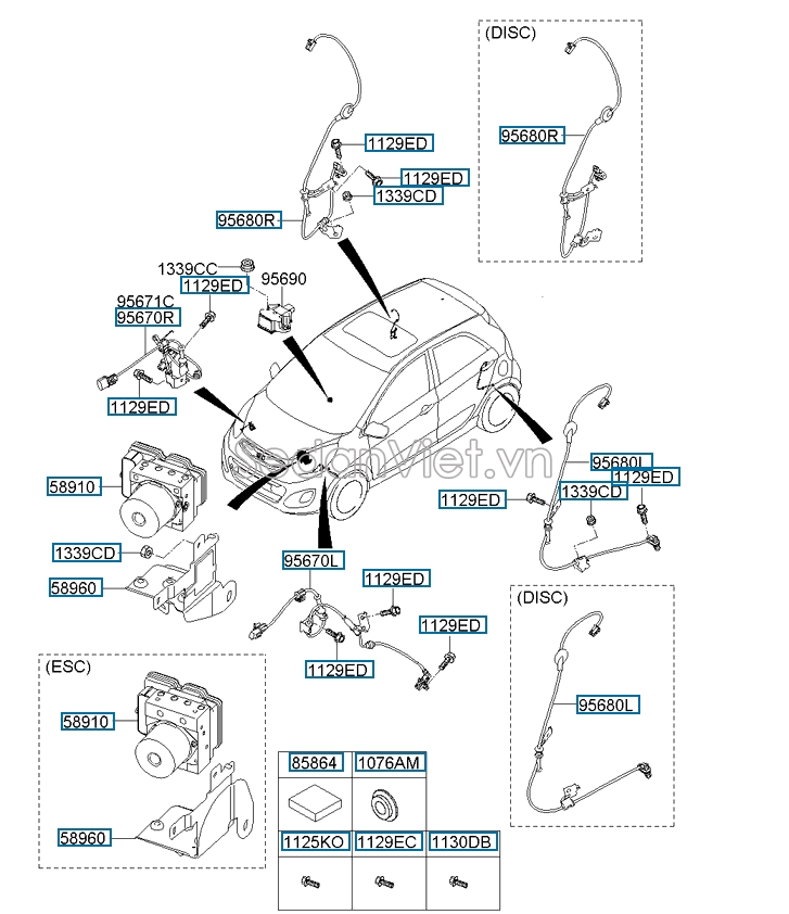 Dây ABS KIA Morning 2017