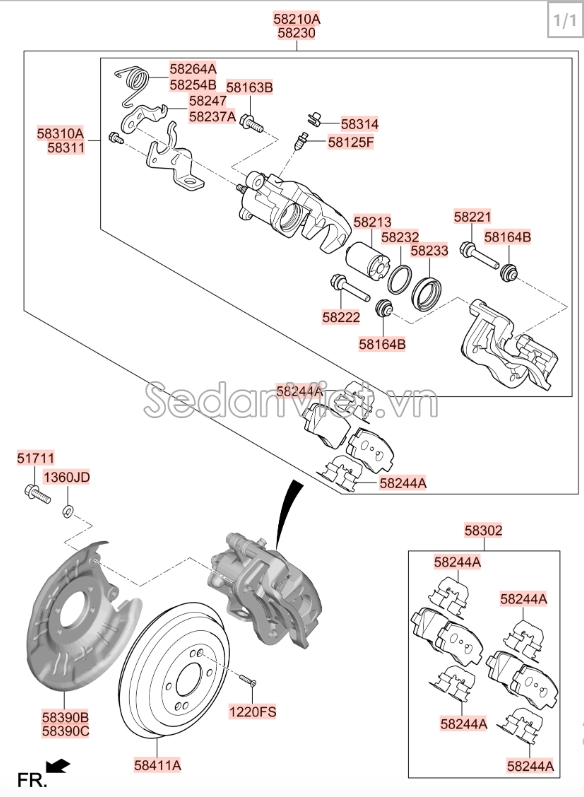 Piston phanh sau KIA Rio 2014