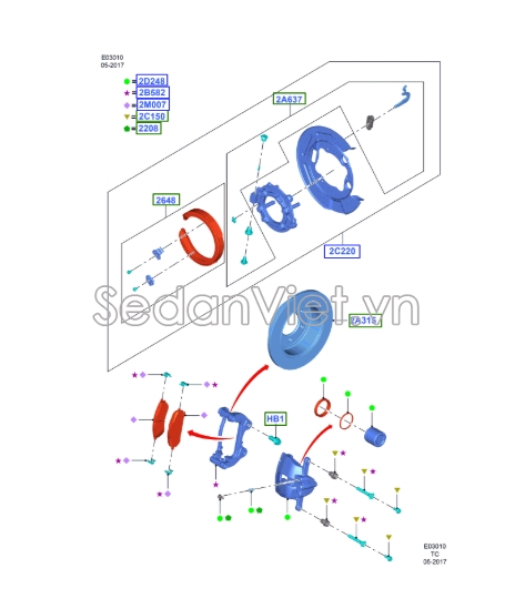 Xylanh phanh sau Ford Everest 2017-2020