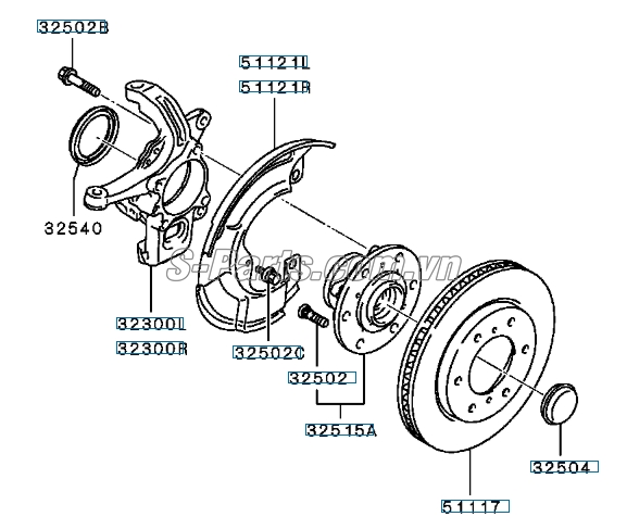 Đĩa phanh trước Mitsubishi Triton 2010-2013