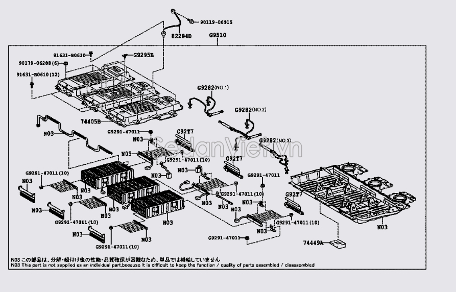 Pin hybrid Lexus RX450H 2009-2012