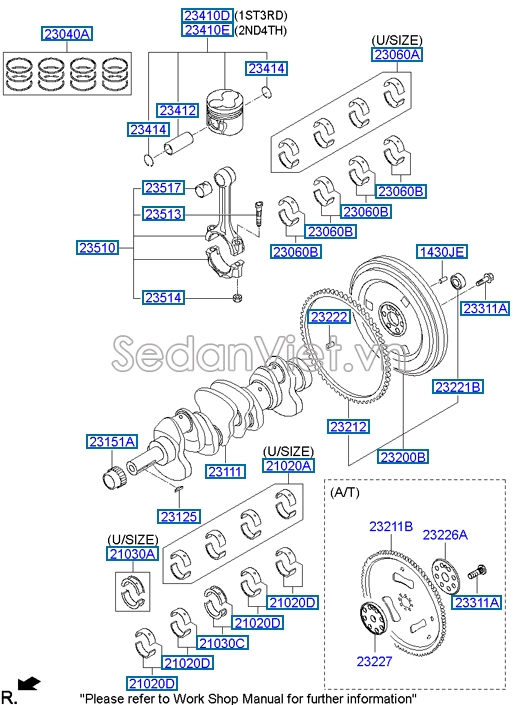 Xéc măng cos 0 Hyundai Starex 2001-2003