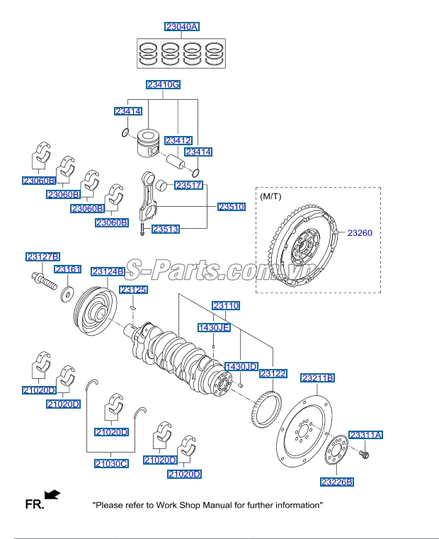 Puly đầu trục cơ Hyundai Santafe 2010-2012