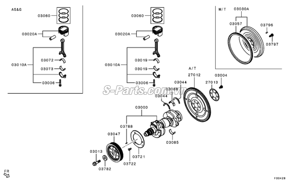 Xéc măng cos 0 Mitsubishi Mirage 2017