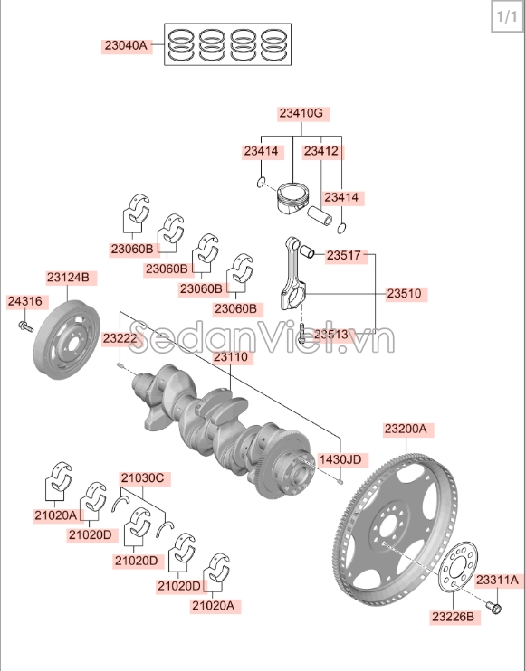 Đĩa từ KIA New Sorento 2014-2017