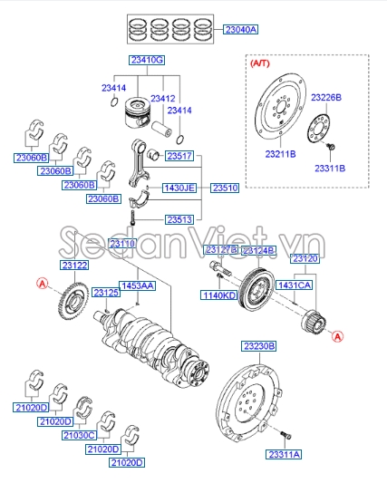 Xéc măng cos 0 Hyundai Santafe 2006-2008