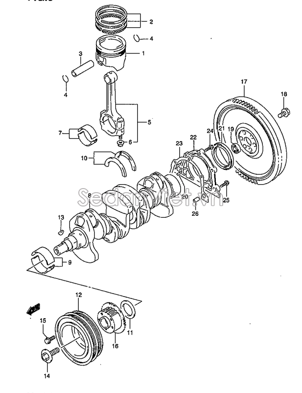 Phớt đuôi trục cơ Suzuki Carry Pro 2008-2016