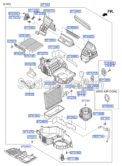 Giàn lạnh trong xe Hyundai Starex 2014-2016
