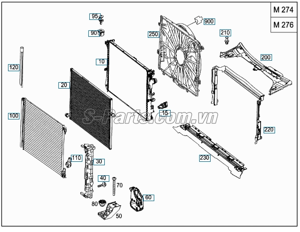 Giàn nóng Mercedes-Benz E200 Facelift 2015