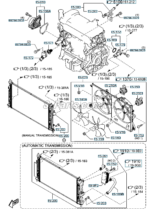 Van hầng nhiệt 82 độ C Ford Ranger 2005-2007