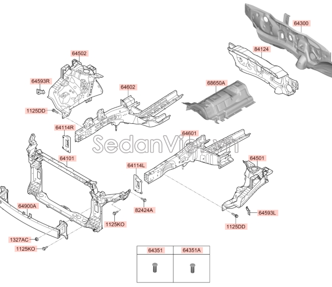 Khung xương đầu xe Hyundai Tucson 2015