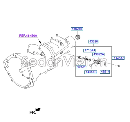 Bánh răng đếm km đuôi hộp số Hyundai Porter 2 2013
