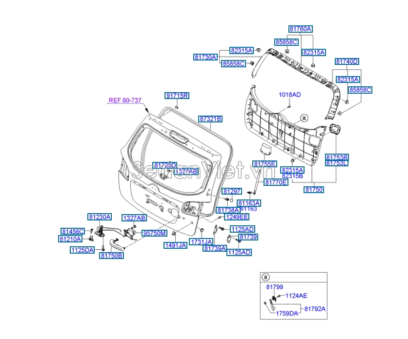 Ti chống cửa hậu Hyundai Santafe 2010-2012