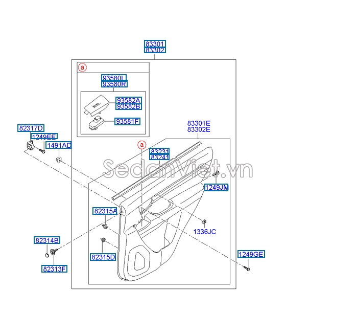 Công tắc lên xuống kính cửa Hyundai Santafe 2010-2012
