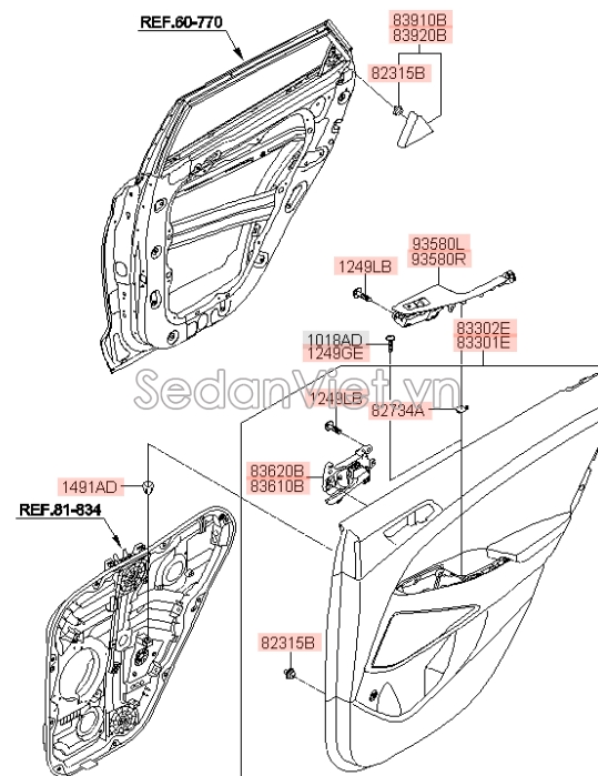 Ốp tam giác cánh cửa Hyundai Tucson 2019