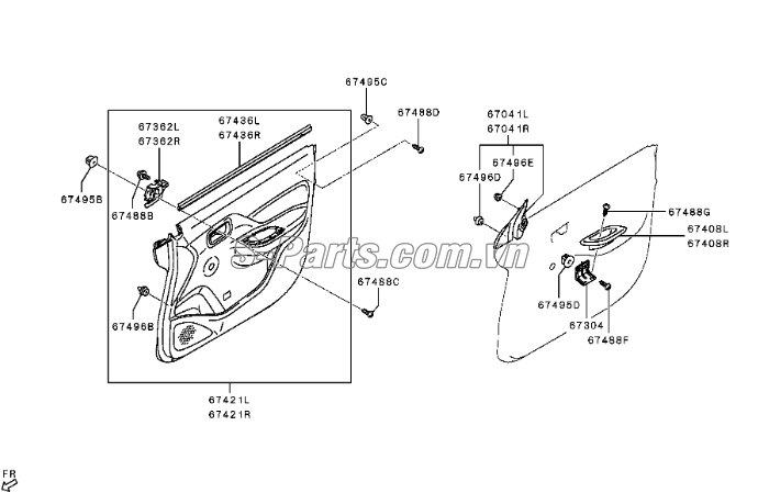 Tay mở cửa trong trước Mitsubishi Attrage 2014-2018