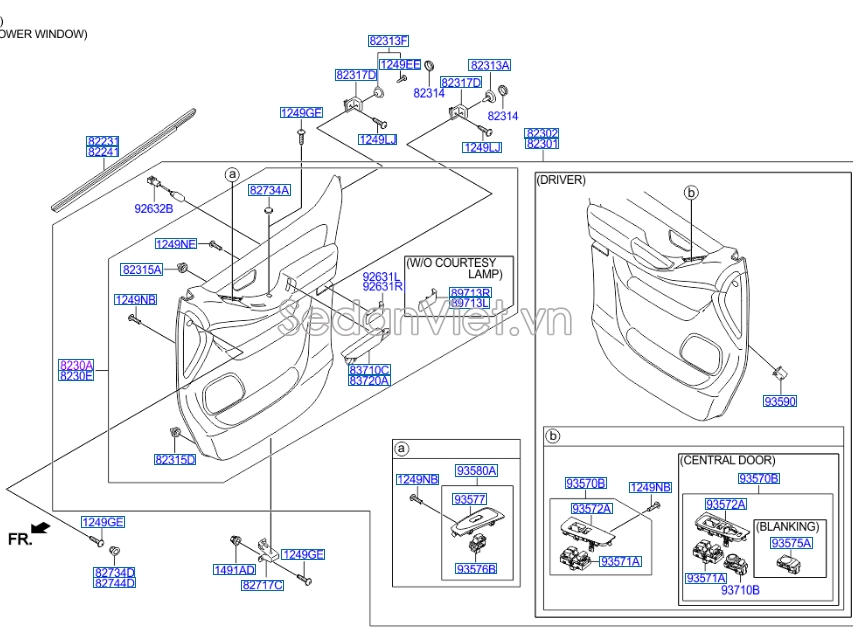 Công tắc nâng hạ kính tổng Hyundai Starex 2014-2016