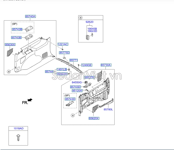 Ốp che khóa cốp hậu Hyundai Starex 2014-2016