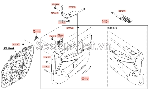 Loa cánh cửa trước Hyundai Tucson 2015-2017