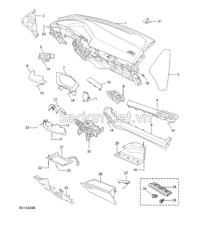 CỬA GIÓ ĐIỀU HÒA TRUNG TÂM MG5 11070819 CHÍNH HÃNG - SEDANVIET.VN
