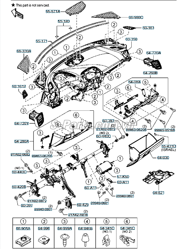 Túi khí phụ Mazda 3 2013-2016