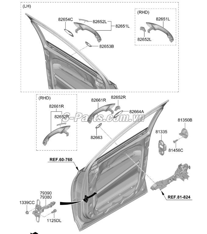 Chốt khóa cửa Hyundai Santafe 2019-2021
