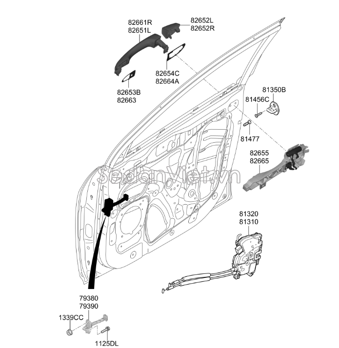 Chốt khóa cửa Hyundai Santafe 2019-2021
