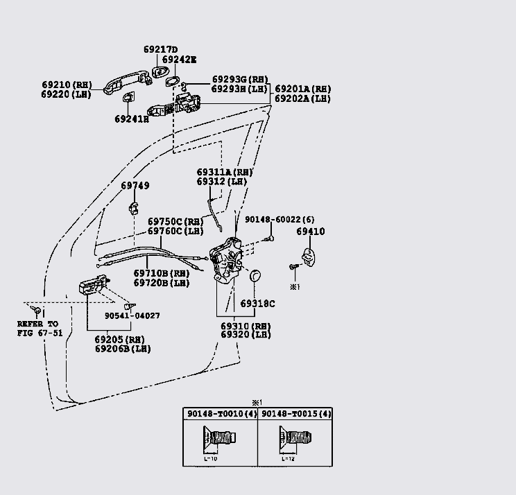 Tay mở cửa trong Toyota Fortuner 2009-2012