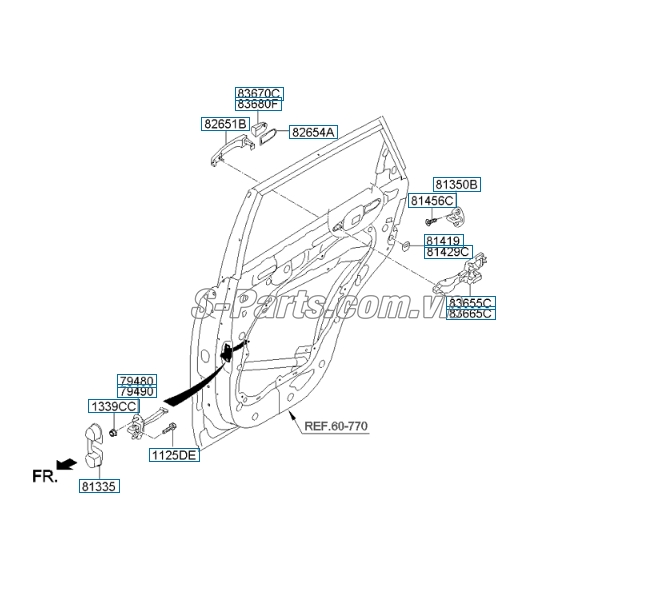 Chốt cửa trước KIA Morning Si 2015