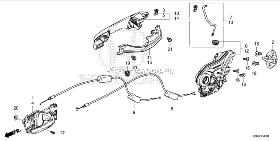 Đế bắt tay mở cửa ngoài sau Honda City 2017-2020
