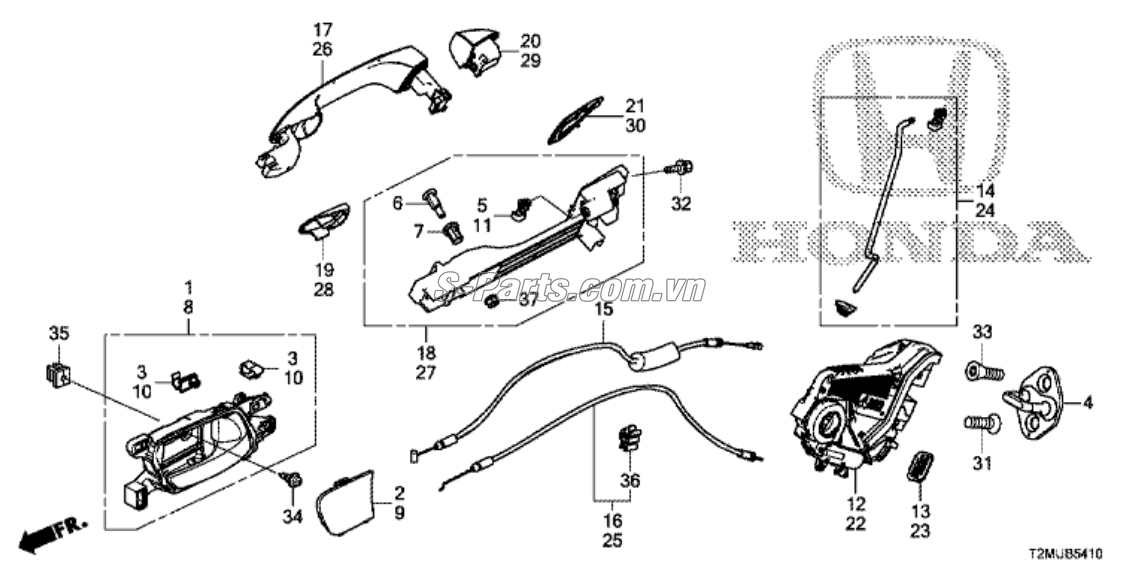 Ổ khóa ngậm cánh cửa Honda CR-V 2015-2016