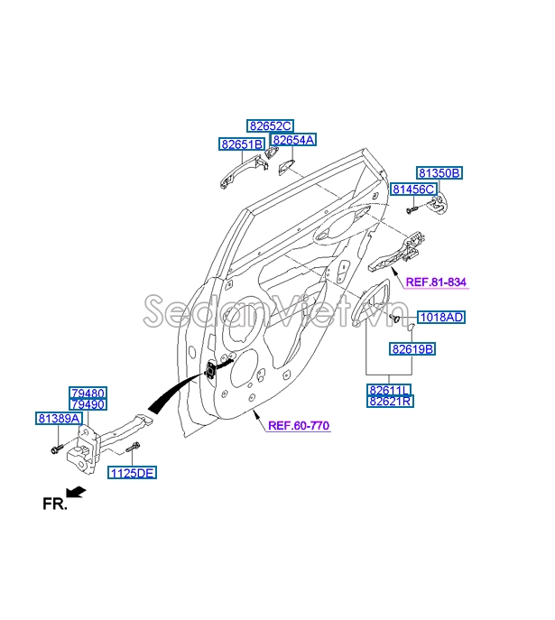Tay mở cửa trong Hyundai Tucson 2010-2012