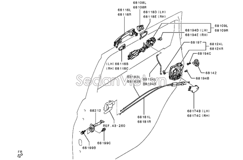 Tay mở cửa Mitsubishi Xpander 2020-2022