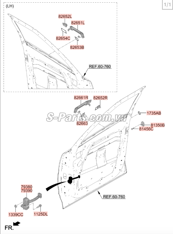Chốt khóa cửa Hyundai Santafe 2019-2021