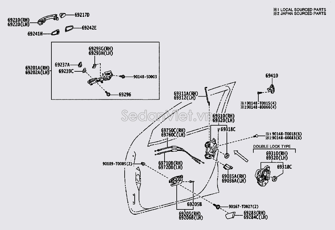 Ổ ngậm khóa cánh cửa Toyota innova 2017