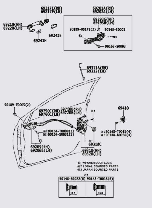 Tay mở cửa ngoài Toyota Vios 2014-2016