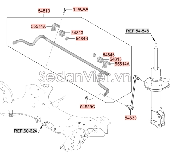 Miếng sắt cao su cân bằng KIA Morning 2012-2014