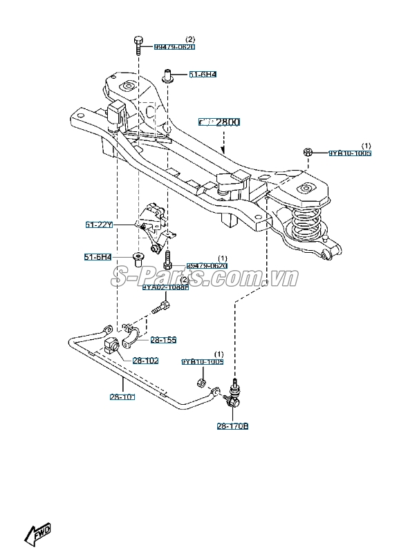 Rotuyn cân bằng sau Ford Focus 2005-2007
