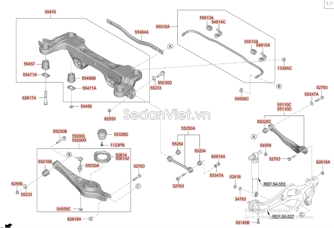 Cao su càng i Hyundai Santafe 2024-2025