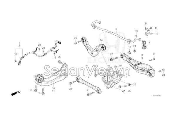 Ro tuyn cân bằng sau Honda Civic 2017-2019