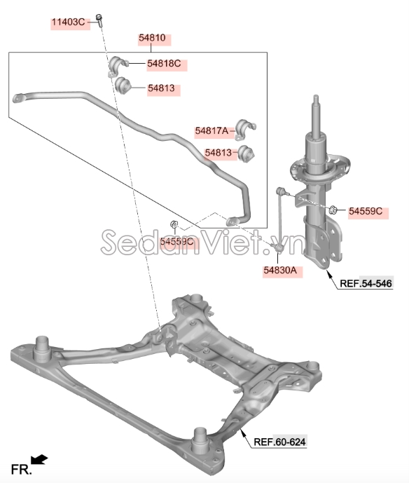 Rotuyn cân bằng trước Hyundai Santafe 2019-2021