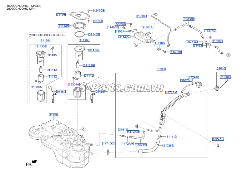 Bơm xăng KIA Rio 2012-2014
