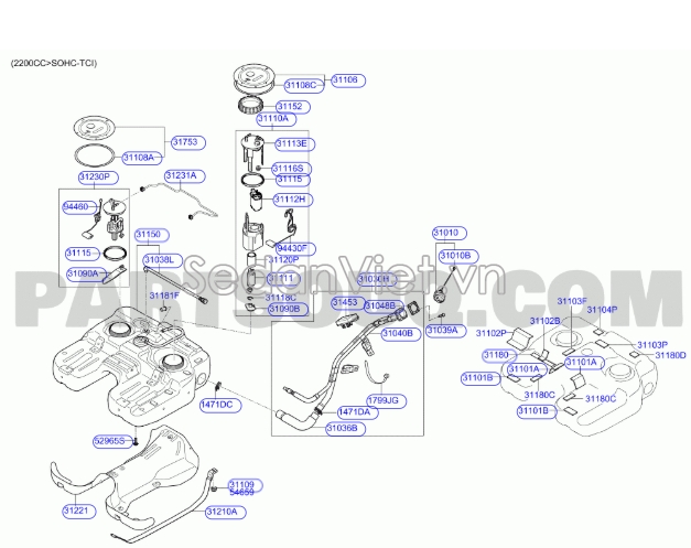 Phao xăng Hyundai Santafe 2006-2008