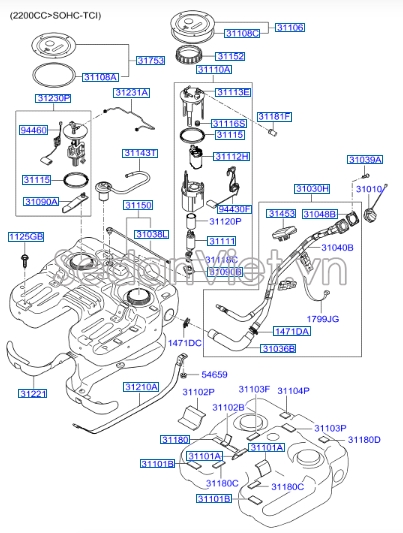 Phao xăng Hyundai Santafe 2006-2008