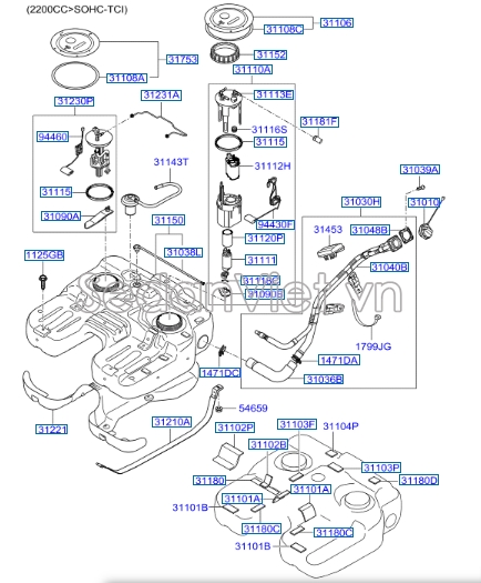 Cụm bơm dầu Hyundai Santafe 2010-2012