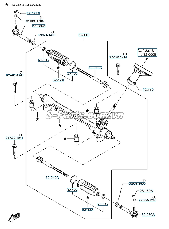 Cao su chụp bụi thước lái Mazda CX-5 2012-2015
