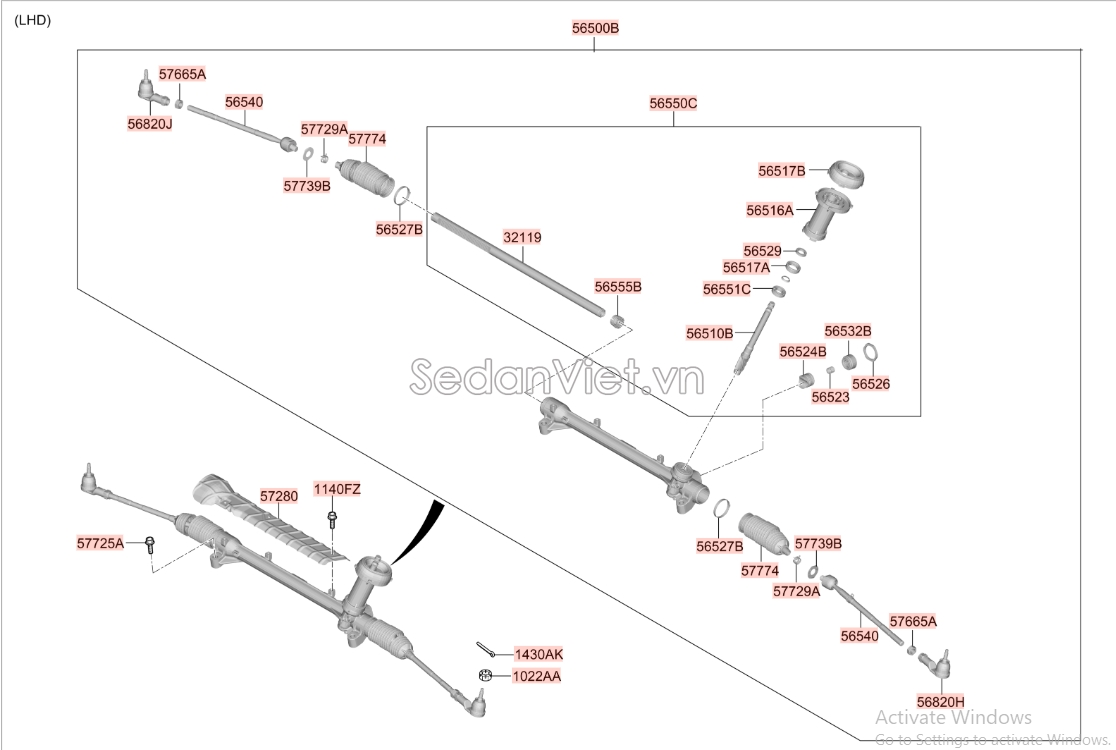 Chụp bụi thước lái Hyundai Accent 2018-2020