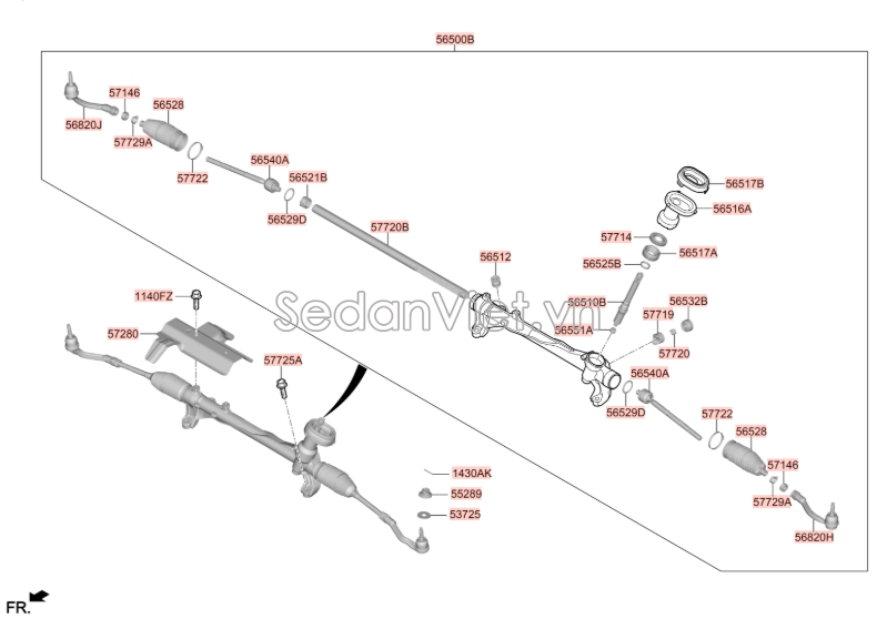 Chụp bụi thước lái Hyundai Santafe 2019-2021