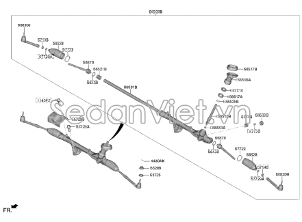 Chụp bụi thước lái Hyundai Santafe 2019-2021