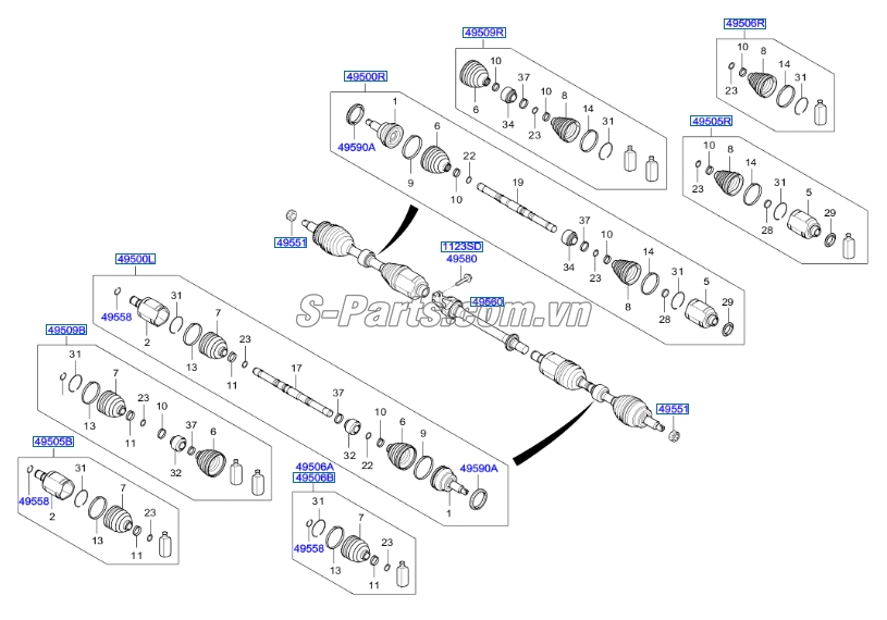 Cao su chụp bụi lái trong KIA New Sorento 2014-2017